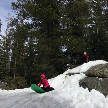 Tamarack Sno-Park - Tamarack is set up for cross-country skiing and snowmobiles, but we found enough places to sled and have a great day. - Sledding Near Me - Shaver Lake, California