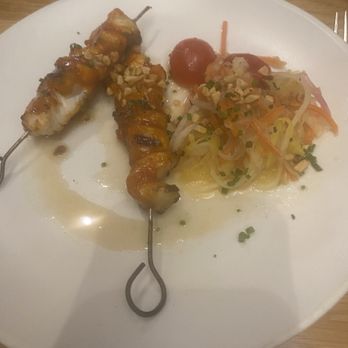 Yellowbelly - Fish Skewers. Tonight was halibut - New American Near Me - St. Louis, Missouri
