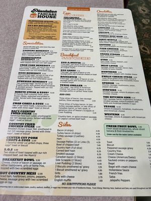 Menu photo 5 Plantation Pancake House Surfside Beach, SC Menu photo 5 Plantation Pancake House Surfside Beach, SC
