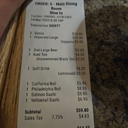 The Waitress was very apologetic and still got a good tip