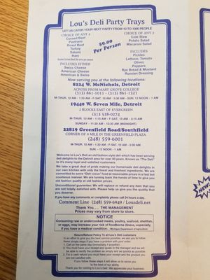 Menu photo 6 Lou's Deli Southfield, MI Menu photo 6 Lou's Deli Southfield, MI
