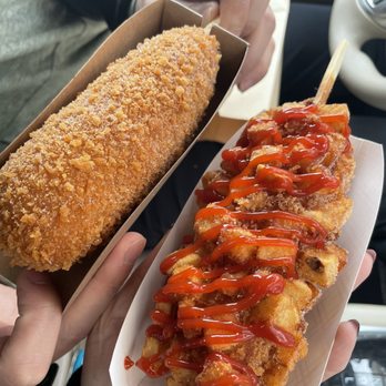 Jongro Rice Hotdog - Mozz dog and potato hot dog - Hot Dogs Near Me - Flushing, New York Jongro Rice Hotdog - Mozz dog and potato hot dog - Hot Dogs Near Me - Flushing, New York