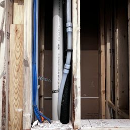 water pipe mounted on stud