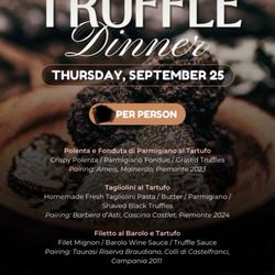 Ambrogio15 Del Mar - Truffle Dinner 4 courses with wine pairings fixed price