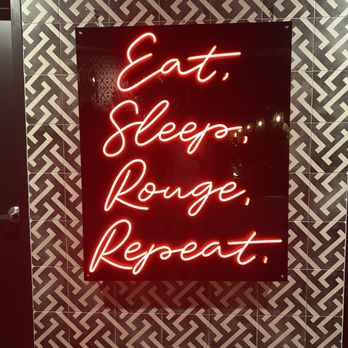 Rouge - One of the light up signs inside - New American Near Me - Studio City, California Rouge - One of the light up signs inside - New American Near Me - Studio City, California