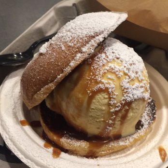 LudoBird - A perfectly crafted dessert from heaven - savory, buttery bun with a humongous scoop of frozen ice cream drizzled with caramel - New American Near Me - Los Angeles, California LudoBird - A perfectly crafted dessert from heaven - savory, buttery bun with a humongous scoop of frozen ice cream drizzled with caramel - New American Near Me - Los Angeles, California
