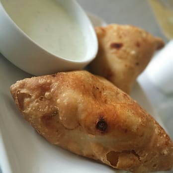 Sara’s Halal Burger - Aloo Samosas with raita - Fast Food Near Me - Sugar Land, Texas