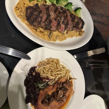Patria - Top: Skirt Steak Pappardelle Bottom: Jaeger Schnitzel - Italian Near Me - Salinas, California Patria - Top: Skirt Steak Pappardelle Bottom: Jaeger Schnitzel - Italian Near Me - Salinas, California
