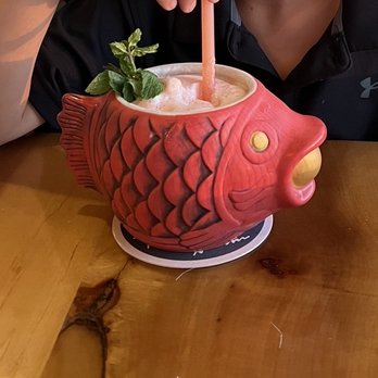 Trader Vic's - Kids Puerto Principe; pineapple w coconut cream blended like a smoothie. Very tasty. - Hawaiian Near Me - Emeryville, California Trader Vic's - Kids Puerto Principe; pineapple w coconut cream blended like a smoothie. Very tasty. - Hawaiian Near Me - Emeryville, California