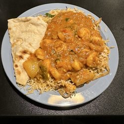 Indian Tadka - Shrimp Masala with Butter Naan