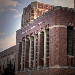 Wyandotte High School - The massive Wyandotte High School was built for 3,000 students when it was completed in 1938 on a 25 acre site.