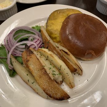 Cadwell's Grille - Hamburger and Rosemary Potato wedges. - New American Near Me - Deerfield, Illinois