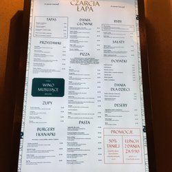 Czarcia Łapa - Menu