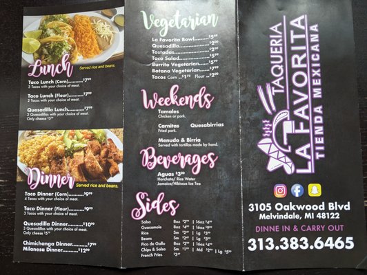 Menu photo 3 La Favorita Melvindale, MI
