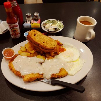 Maple Leaf Diner - Chicken fried chicken with home fries and wheat toast - American Near Me - Dallas, Texas Maple Leaf Diner - Chicken fried chicken with home fries and wheat toast - American Near Me - Dallas, Texas