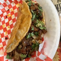 Tacos El Guero - Quesataco al pastor. Very hearty and flavorful.