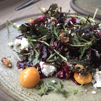 Llama Inn - Beets, muna, goat cheese, gooseberry - Peruvian Near Me - Brooklyn, New York