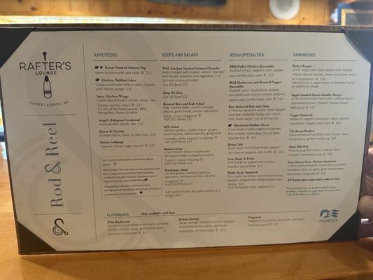Menu photo 1 Rod & Reel Restaurant Cooper Landing, AK Menu photo 1 Rod & Reel Restaurant Cooper Landing, AK
