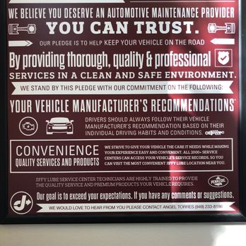 Jiffy Lube Oil Change - Pledge - Auto Repair Near Me - Irvine, California Jiffy Lube Oil Change - Pledge - Auto Repair Near Me - Irvine, California