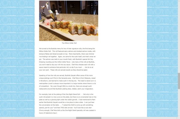 Menu photo 8 Bushido Sushi SRQ Sarasota, FL