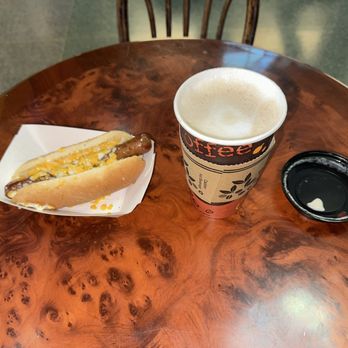 Grind and Brew - Hot Dog with Cheese and Caffè Latte - Coffee & Tea Near Me - Rensselaer, New York