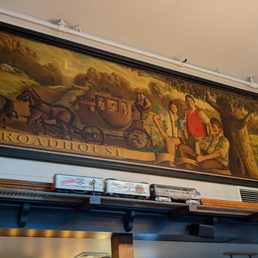 a painting of a horse drawn carriage a painting of a horse drawn carriage