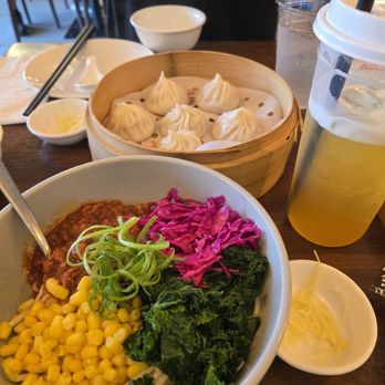 Seven Grams - Spicy pork paste over noodles, Seven GramsXLB 6pcs, and peach green tea - Chinese Near Me - Tustin, California Seven Grams - Spicy pork paste over noodles, Seven GramsXLB 6pcs, and peach green tea - Chinese Near Me - Tustin, California