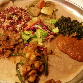 Demera - One of the sampler platters - Ethiopian Near Me - Chicago, Illinois Demera - One of the sampler platters - Ethiopian Near Me - Chicago, Illinois