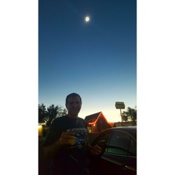 Wash Tub - Outside their parking lot enjoying the company of the friendly owner during total lunar eclipse.