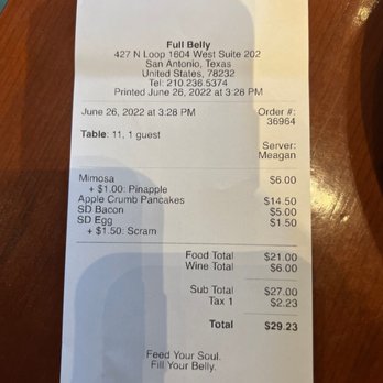 Full Belly - 30$ for one person - Breakfast & Brunch Near Me - San Antonio, Texas Full Belly - 30$ for one person - Breakfast & Brunch Near Me - San Antonio, Texas