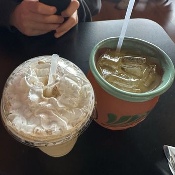 Kikey's Cafe - DRINK: LEFT TO RIGHT: HORCHATA LATTEE AND MANGO LEMONADE - Breakfast & Brunch Near Me - Burien, Washington Kikey's Cafe - DRINK: LEFT TO RIGHT: HORCHATA LATTEE AND MANGO LEMONADE - Breakfast & Brunch Near Me - Burien, Washington