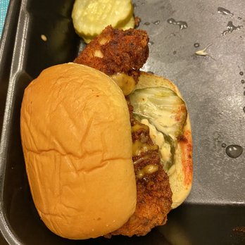Dave's Hot Chicken - Dave's #2 2 Sliders w/ Fries (1 slider shown) - Chicken Shop Near Me - Houston, Texas Dave's Hot Chicken - Dave's #2 2 Sliders w/ Fries (1 slider shown) - Chicken Shop Near Me - Houston, Texas