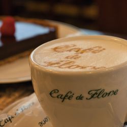 Café de Flore - Absolutely fantastic cap n choc pie. Cafe de Flore, Paris April 2024.