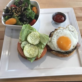 Rail And River Bistro - Off the Rails Burger ($17) add sunny side up egg (+ $2) - Seafood Near Me - Langley, British Columbia