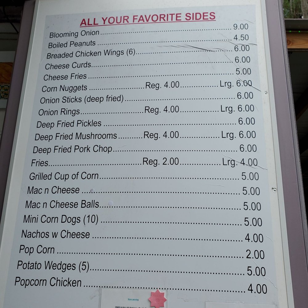 Fair Foods - Menu - American Near Me - Waldo, Florida Fair Foods - Menu - American Near Me - Waldo, Florida