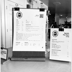 Unincorporated Coffee Roasters - Menu list.