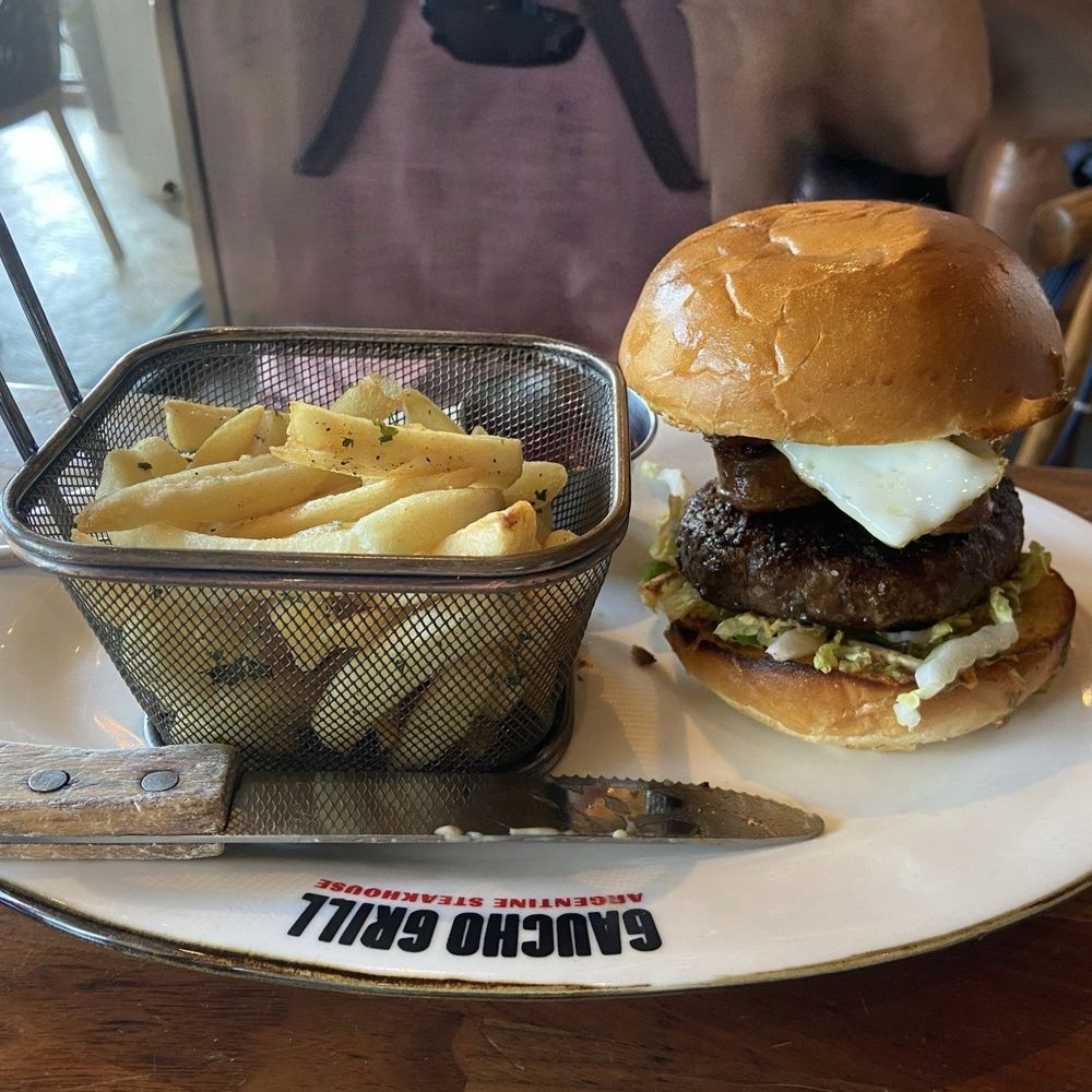 Gaucho Grill Argentine Steakhouse - Burger with fries - Steakhouses Near Me - Downey, California