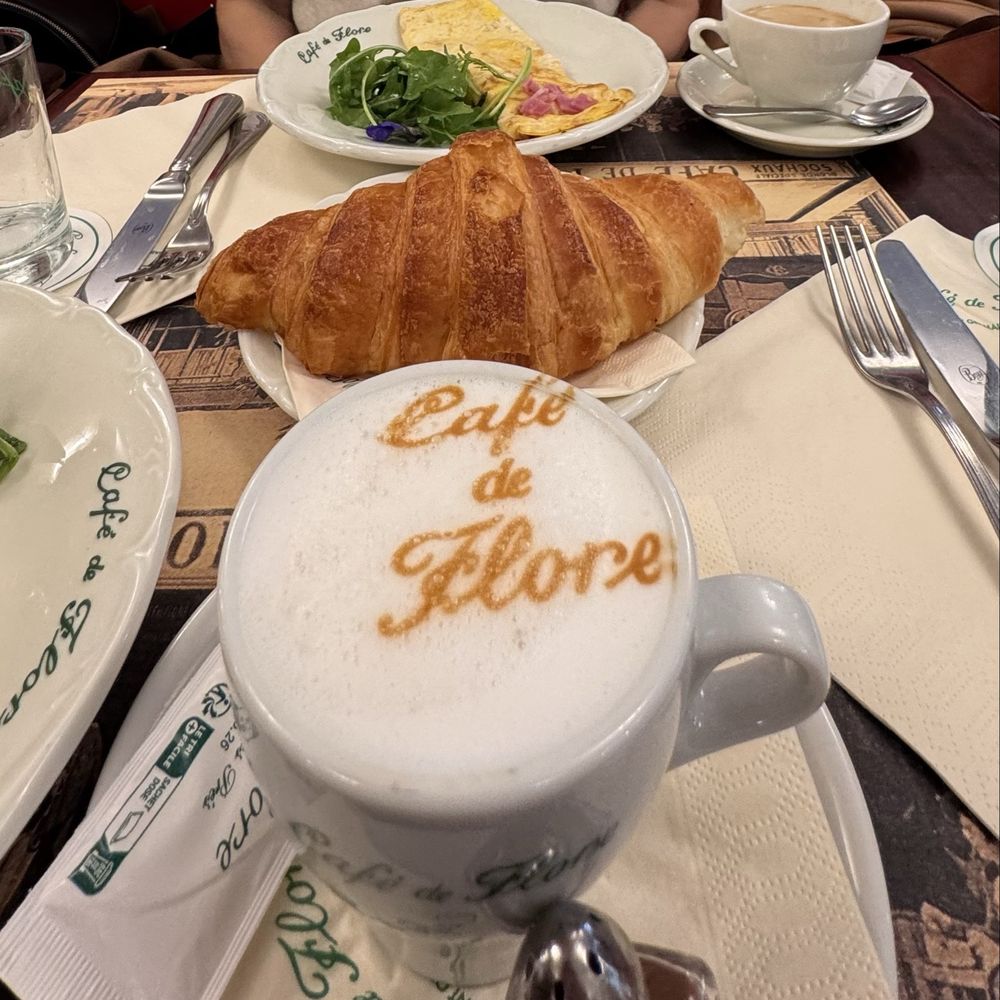 Café de Flore - A cappuccino, croissant and omelette . - Cafes Near Me - Paris, 75 Café de Flore - A cappuccino, croissant and omelette . - Cafes Near Me - Paris, 75