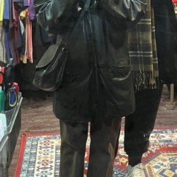 Attenson's Coventry Antiques & Books - Here's me with the described coat and bag, along with a friend! (In a different store lol)