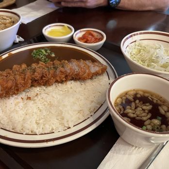 Yumee Katsu - Katsu curry rice with side of udon. Comes with daikon, kimchi, yuzu flavored salad, & soup. - Korean Near Me - Dublin, California Yumee Katsu - Katsu curry rice with side of udon. Comes with daikon, kimchi, yuzu flavored salad, & soup. - Korean Near Me - Dublin, California