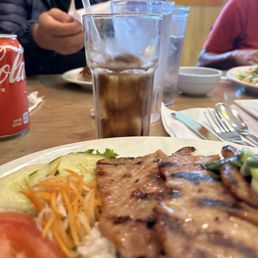 Grilled Pork & Steam Rice  Spring rolls  Fried rice