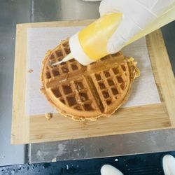 Heavenly Chicken & Waffles - Our made to order delicious golden brown malted Belgian waffle