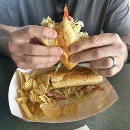 Grinder half with house chips