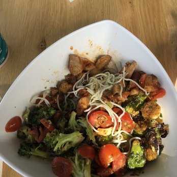 Bolay - Small Bol with cilantro rice noodles,Teriyaki chicken, broccoli, roasted Brussels sprouts, minted tomatoes and cilantro pesto. - New American Near Me - Gainesville, Florida Bolay - Small Bol with cilantro rice noodles,Teriyaki chicken, broccoli, roasted Brussels sprouts, minted tomatoes and cilantro pesto. - New American Near Me - Gainesville, Florida