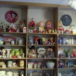 Kitchen Sink - The wall of novelty salt/pepper shakers and cookie jars