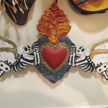 Luz De Luna - A handmade tin angel skeletons holding a heart - Jewelry Near Me - San Francisco, California Luz De Luna - A handmade tin angel skeletons holding a heart - Jewelry Near Me - San Francisco, California