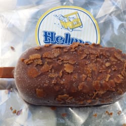 Helms Bakery - Roasted banana ice scream dipped in chocolate , freshly made.