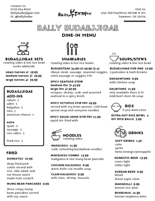 Menu photo 3 Bally Budaejjigae Suwanee, GA Menu photo 3 Bally Budaejjigae Suwanee, GA
