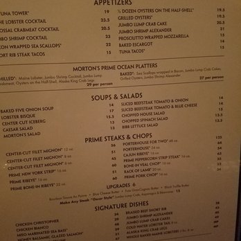 Morton's The Steakhouse - Menu - Steakhouses Near Me - Burbank, California Morton's The Steakhouse - Menu - Steakhouses Near Me - Burbank, California