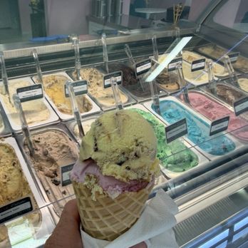 Le Creme Delight - The gelato was delicious! I had the Italian Biscoff and strawberry in a waffle cone. - Ice Cream & Frozen Yogurt Near Me - Pinellas Park, Florida